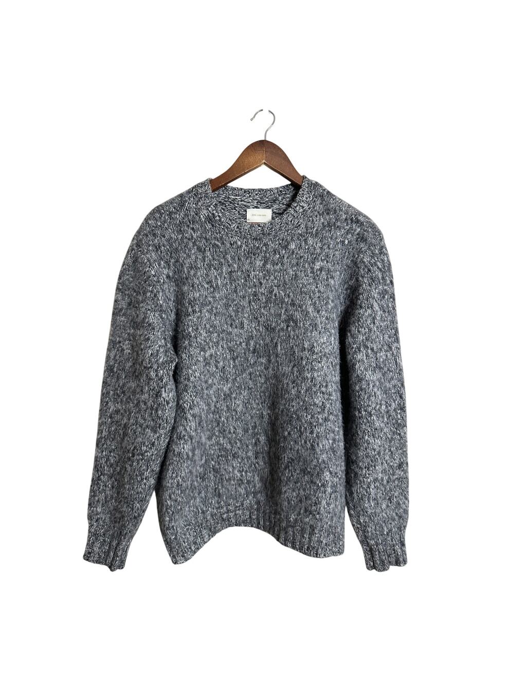 Aime Leon Dore Wool Cashmere Mark Knit Crewneck Sweater Gray Black Chunky Mens M